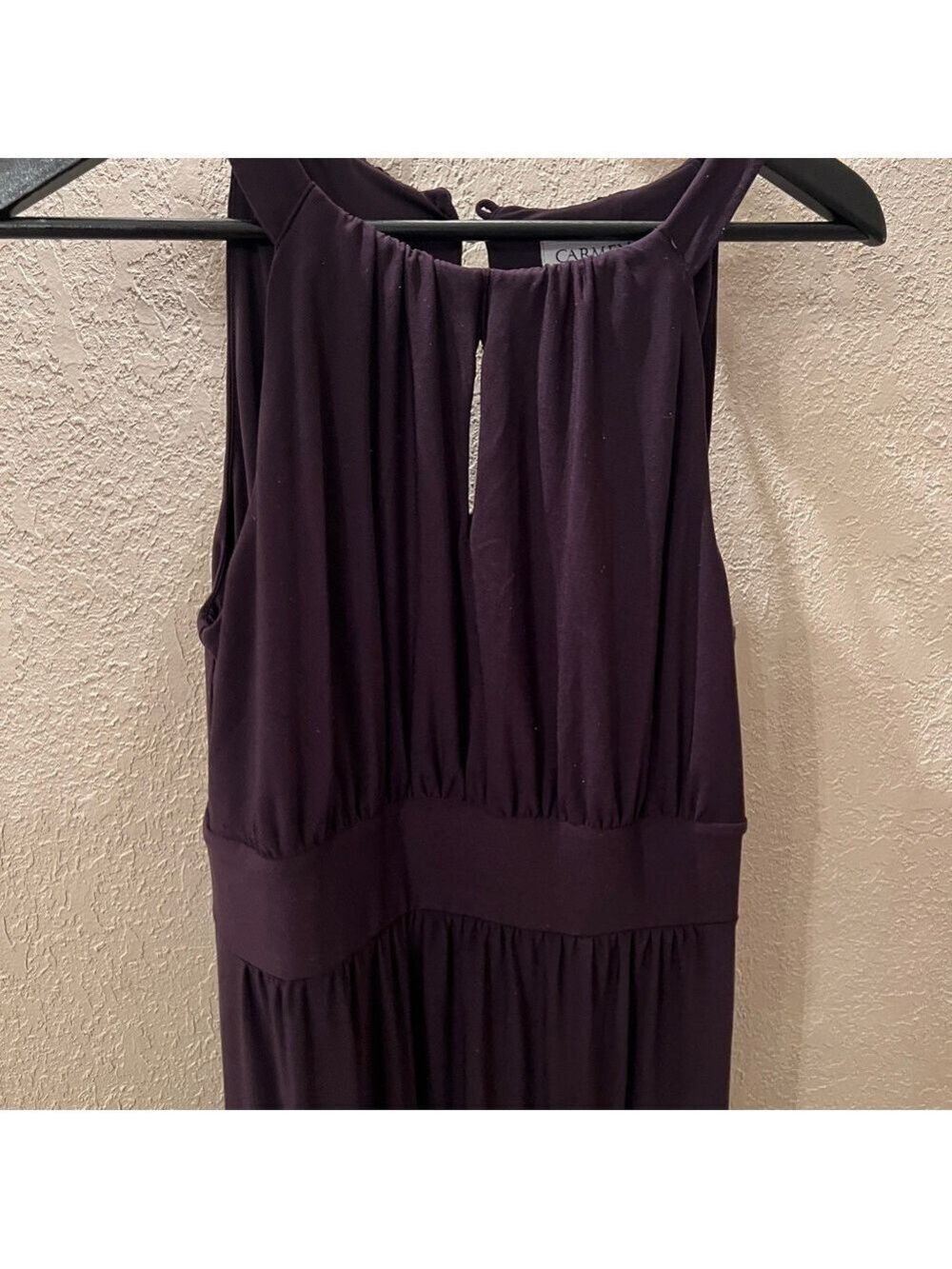 Carmen Marc Valvo Deep Purple Maxi Dress